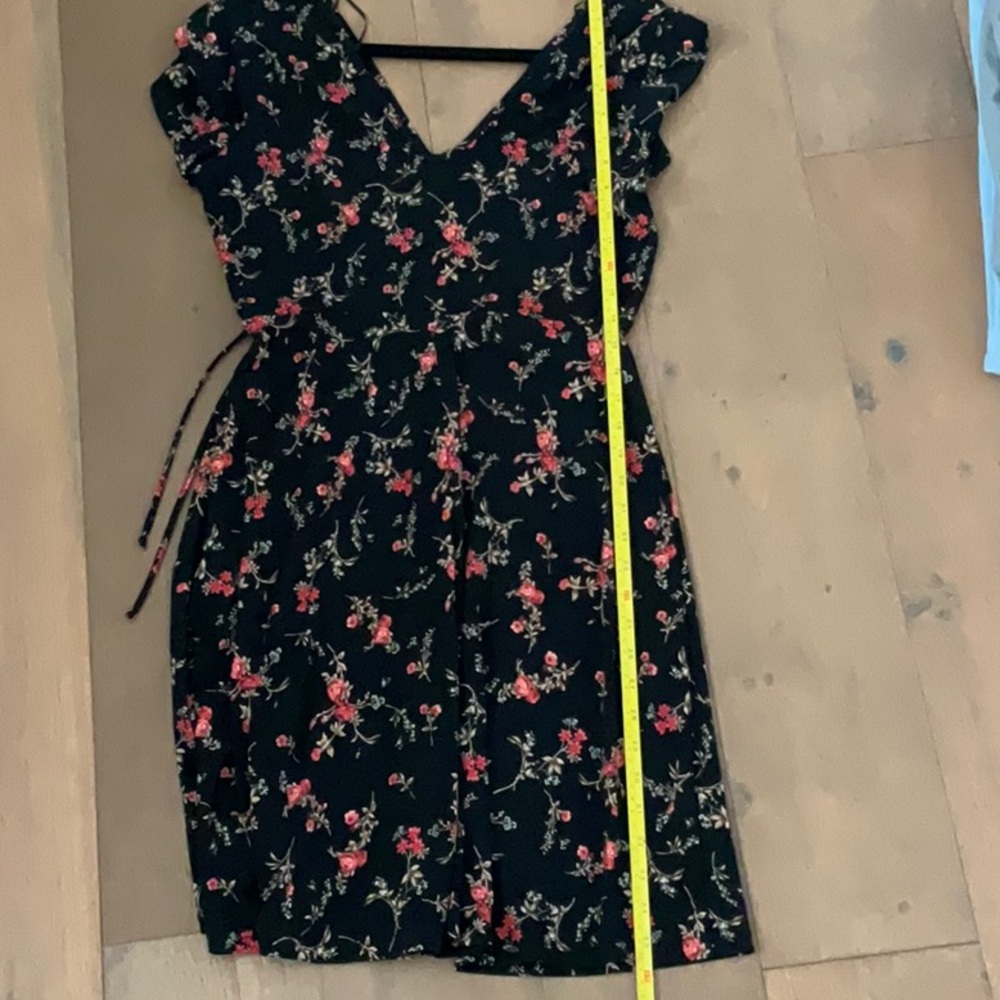 Floral Wrap Black Dress - Picture 4 of 6